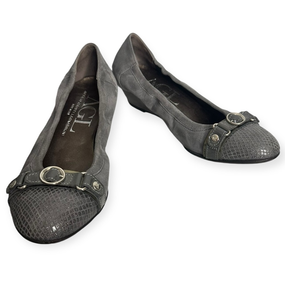 AGL Attilio Giusti Leombruni Slate Wedge Pump Size 38 US 8